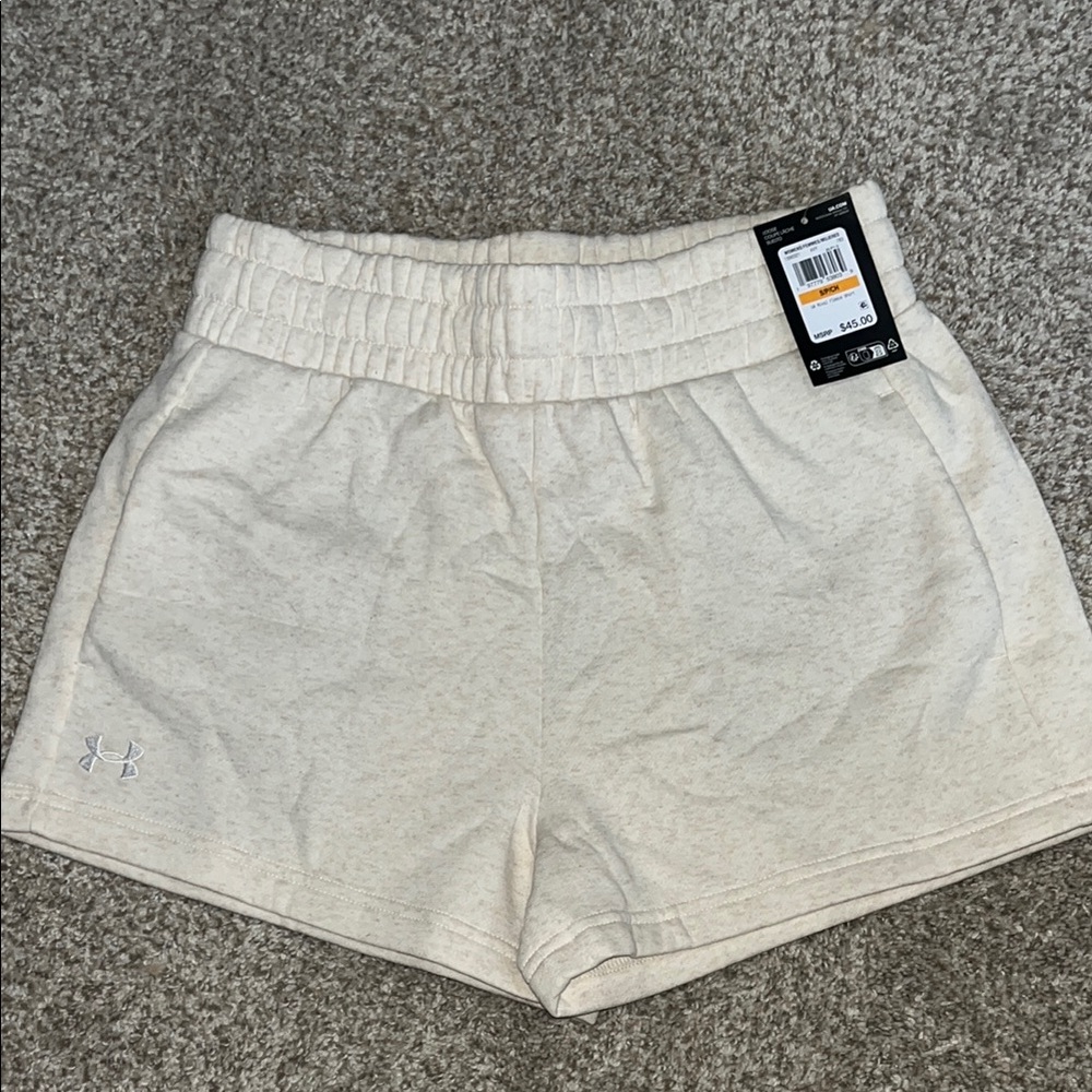 NWT Under Armour Women's Cream Fleece Shorts